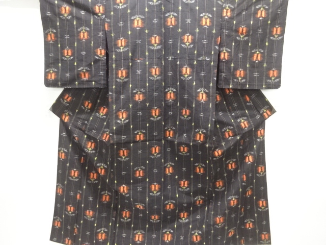 JAPANESE KIMONO / HITOE / TSUMUGI / WOVEN CAMELLIA